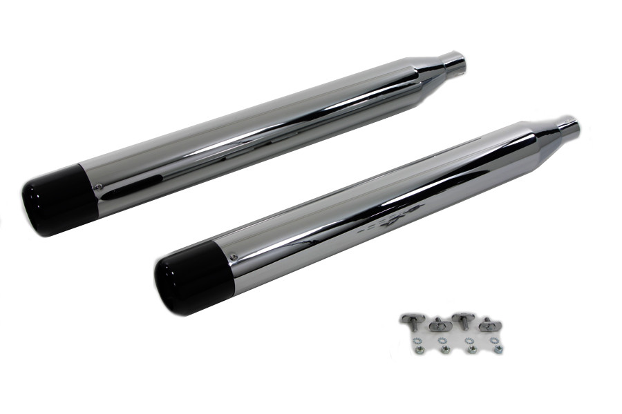 V-Twin #8556 - Muffler Set with Black Hollow Point End Tips