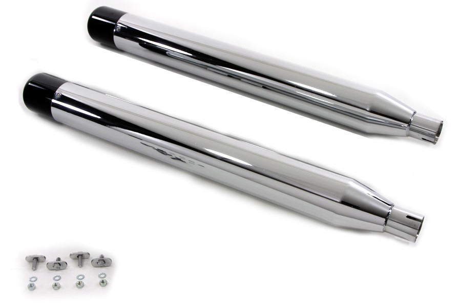 V-Twin #8556 - Muffler Set with Black Hollow Point End Tips