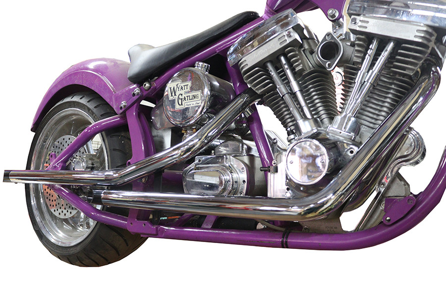V-Twin - Drag Pipe Set Slash Cut End with Long Black Tips