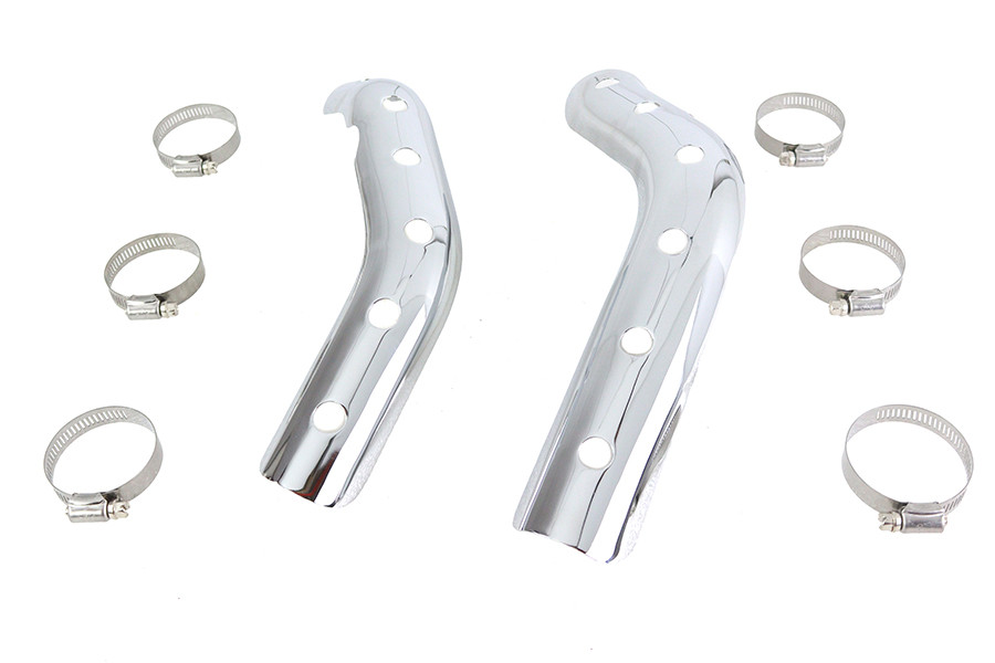 V-Twin #75028A - XL Heat Shield Set Chrome