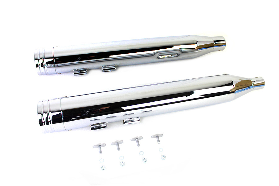 Wyatt Gatling #5190 - Wyatt Gatling Muffler Set Chrome with Chrome 2 Ring Comet