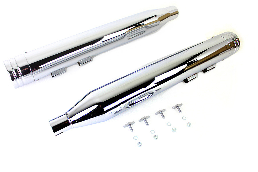 Wyatt Gatling #5190 - Wyatt Gatling Muffler Set Chrome with Chrome 2 Ring Comet