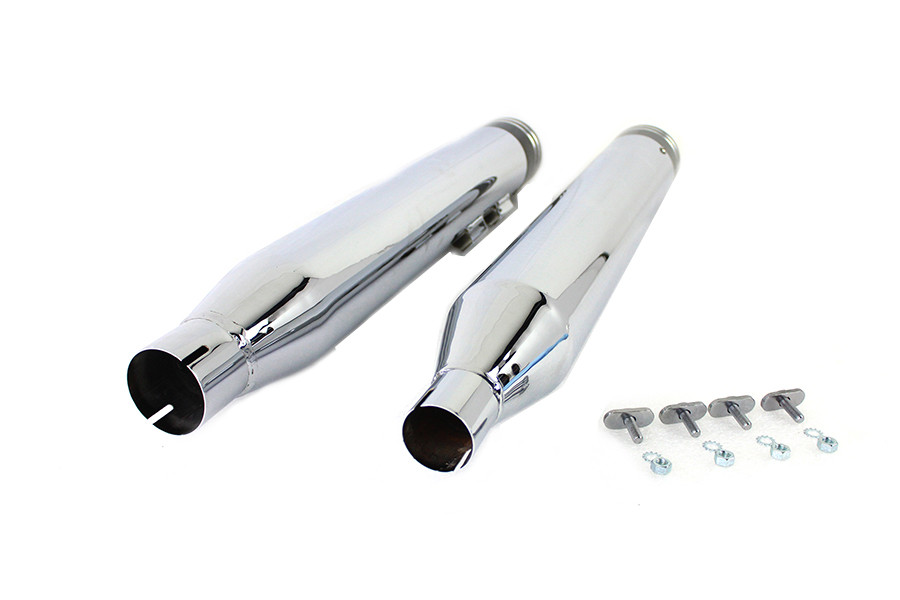 Wyatt Gatling #5189 - Wyatt Gatling Muffler Set Chrome with Black 2 Ring Comet Tip