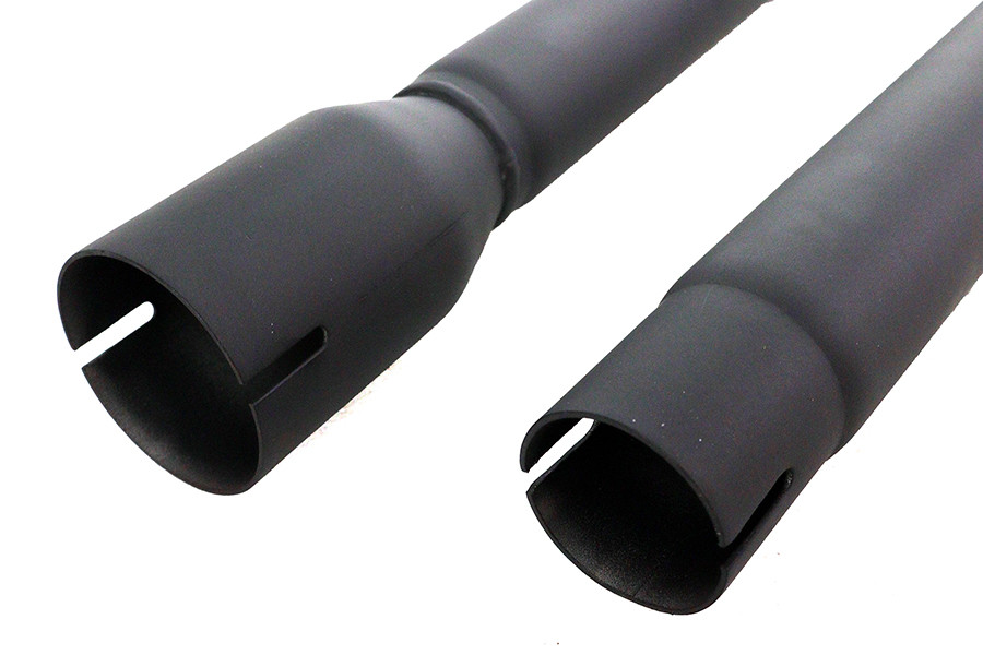 V-Twin #7962 - FLT Upsweep Straight Fishtail Set Black