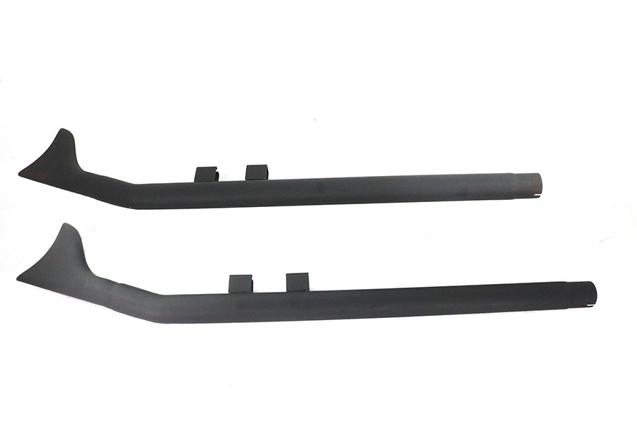 V-Twin #7977 - FLT Upsweep Straight Fishtail Set Black