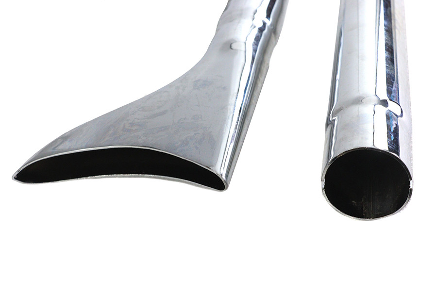 V-Twin #7979 - FLT Upsweep Straight Fishtail Set Chrome