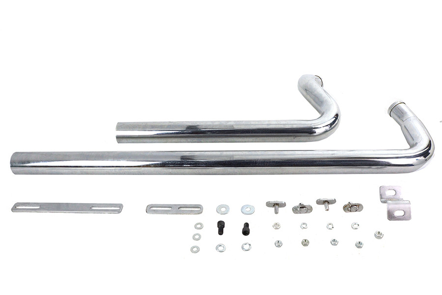 V-Twin #8113 - Exhaust Drag Pipe Set Chrome Shotgun Style