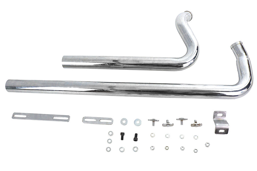 V-Twin #8113 - Exhaust Drag Pipe Set Chrome Shotgun Style