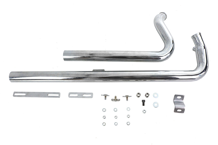 V-Twin #8115 - Exhaust Drag Pipe Set Chrome Shotgun Style