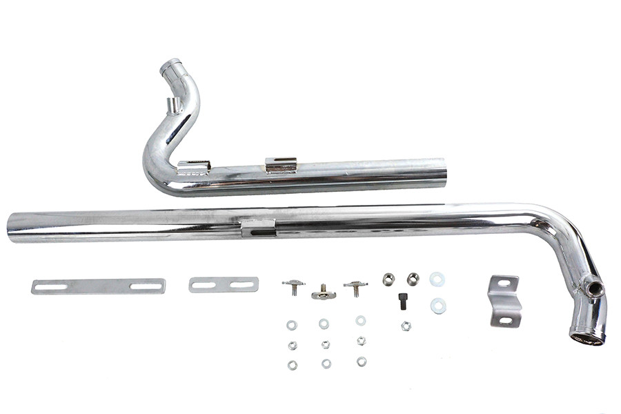 V-Twin #8115 - Exhaust Drag Pipe Set Chrome Shotgun Style