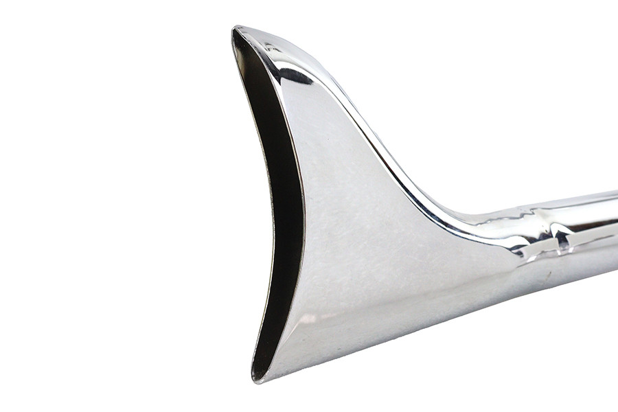 Wyatt Gatling #8153 - Wyatt Gatling 2:1 Fishtail Exhaust Header Pipe Chrome