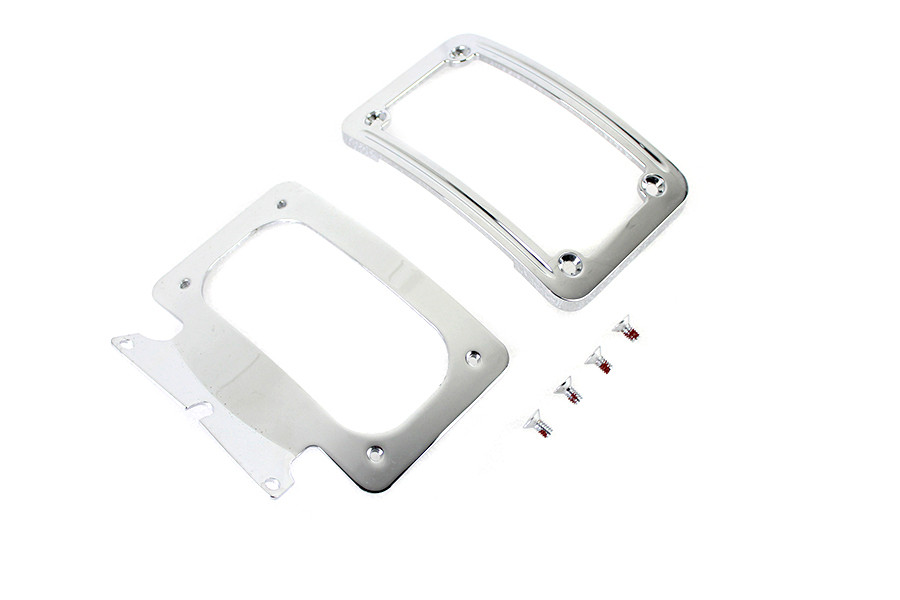 V-Twin #67900008 - Curved License Plate with Frame Chrome