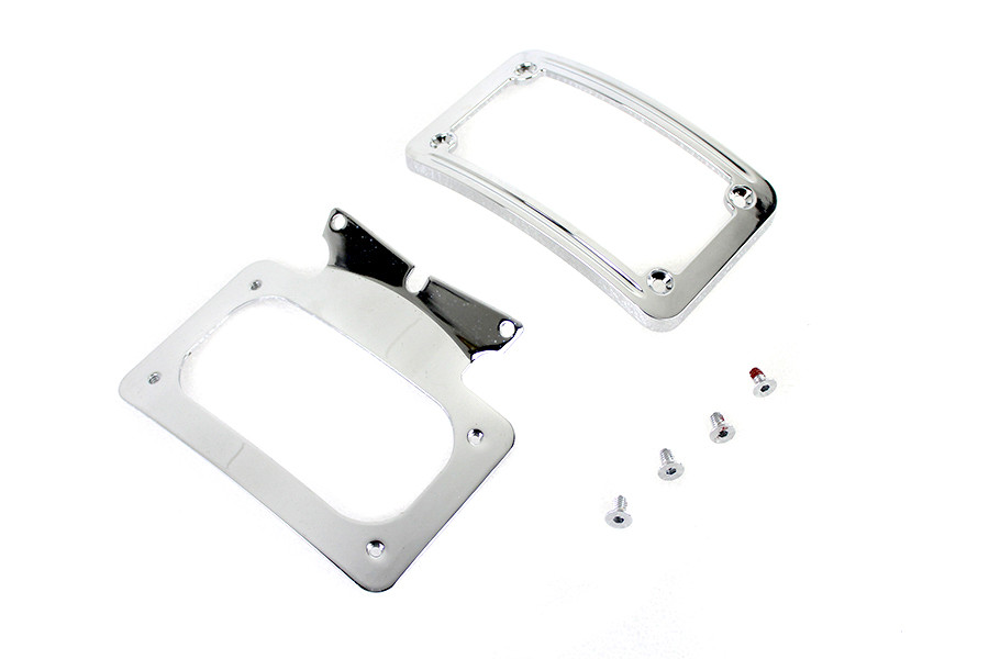 V-Twin #67900008 - Curved License Plate with Frame Chrome