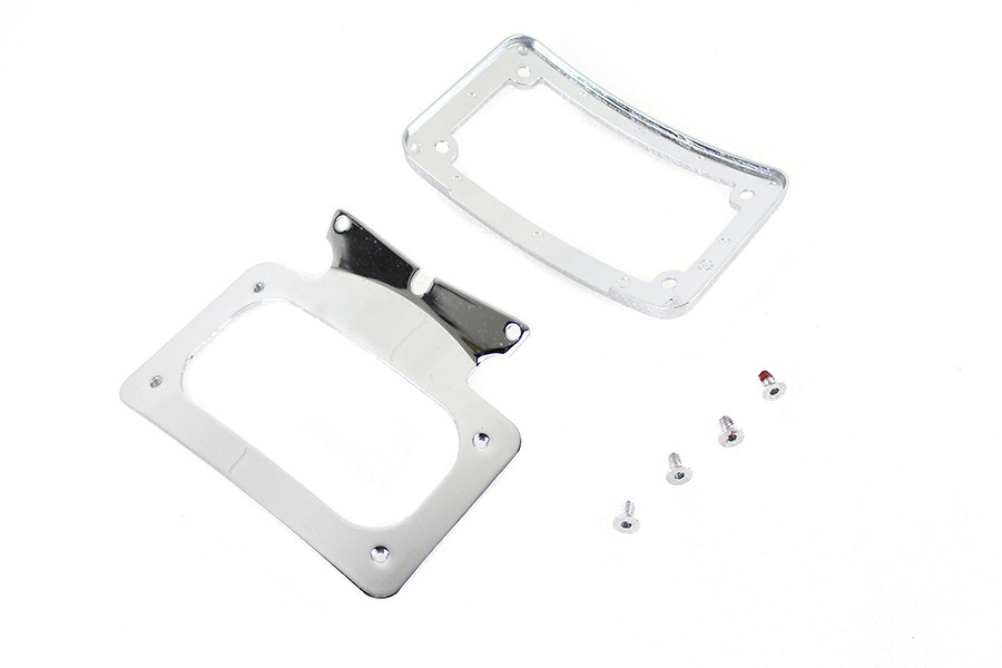 V-Twin #67900008 - Curved License Plate with Frame Chrome