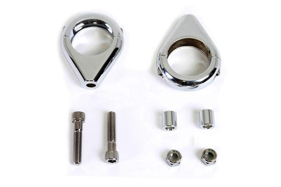V-Twin #L12-6058C-39 - Chrome Turn Signal Clamp Kit 39mm Forks