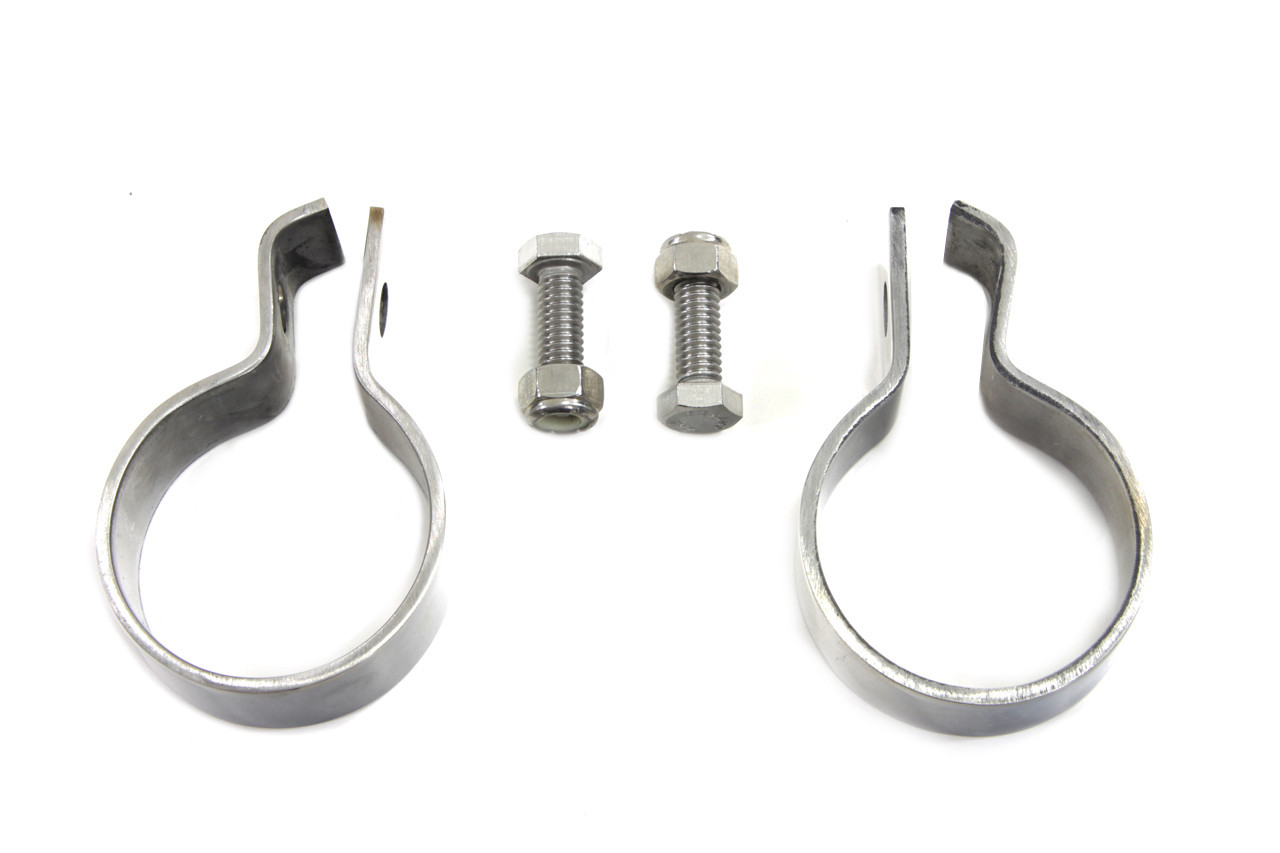 V-Twin - 1-7/8 inch Muffler End Clamp Set Stainless Steel