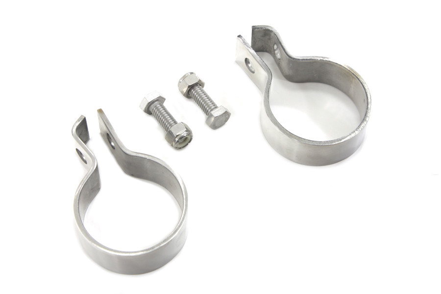 V-Twin - 1-7/8 inch Muffler End Clamp Set Stainless Steel