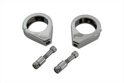 V-Twin #12-6049-41 - Chrome Turn Signal Clamp Kit 41mm Forks