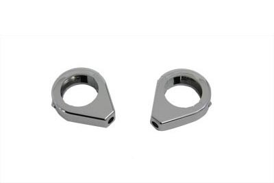 V-Twin #12-6049A-39 - Chrome Turn Signal Clamp Kit 39mm Forks