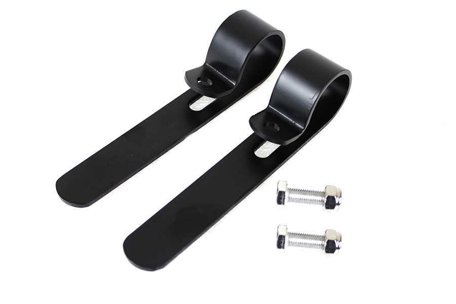 V-Twin #74019EB - Black Oxide 1-1/4 inch Exhaust  inchP inch Clamp Set