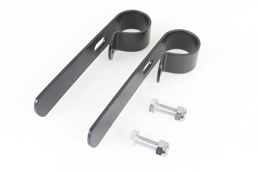 V-Twin #74019EB - Black Oxide 1-1/4 inch Exhaust  inchP inch Clamp Set