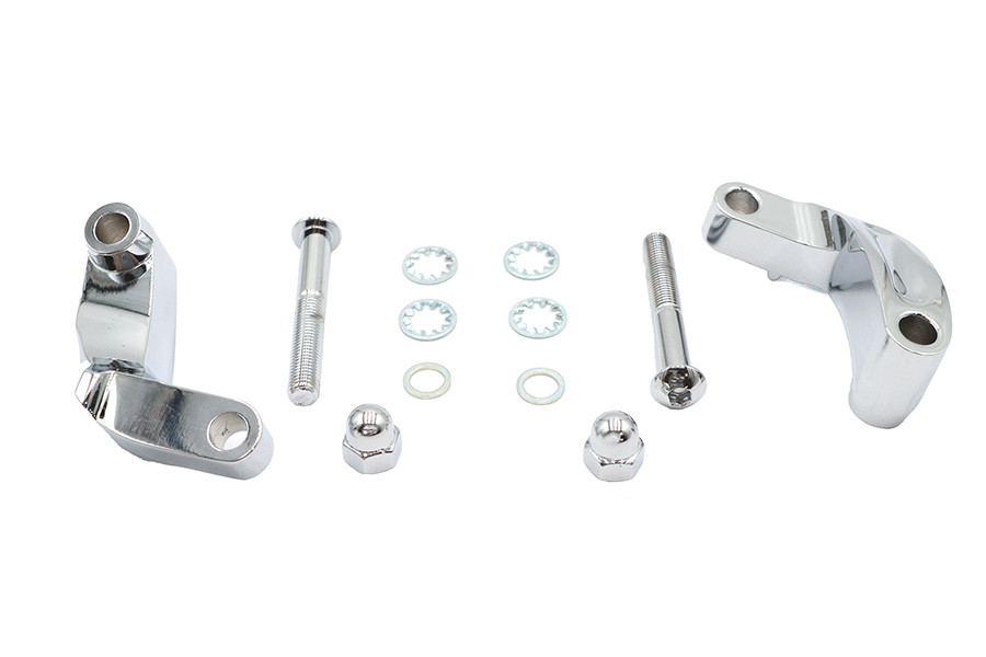 V-Twin #77567 - Chrome Smooth Mirror Relocation Kit