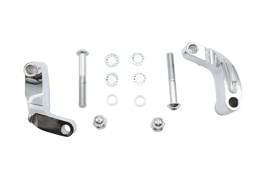 V-Twin #77567 - Chrome Smooth Mirror Relocation Kit