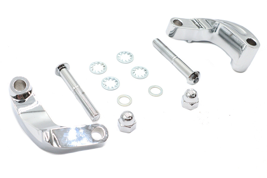 V-Twin #77567 - Chrome Smooth Mirror Relocation Kit
