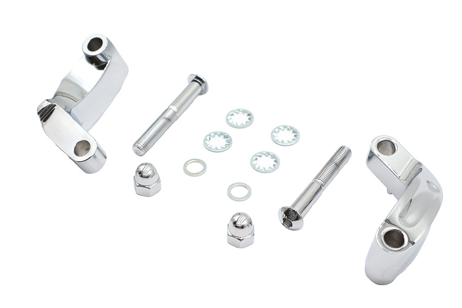 V-Twin #77567 - Chrome Smooth Mirror Relocation Kit