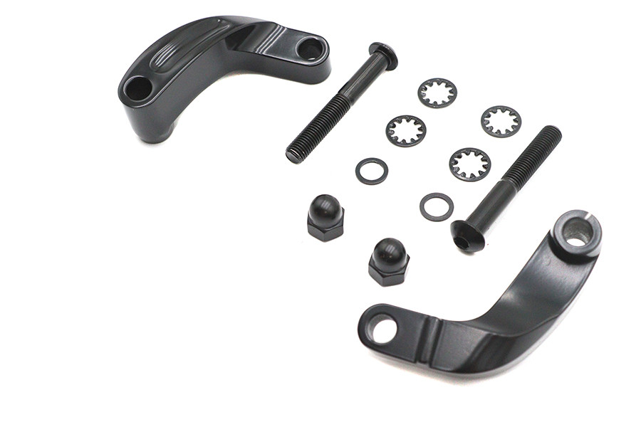 V-Twin #77567B - Black Smooth Mirror Relocation Kit