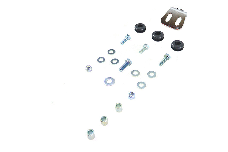 V-Twin - Chrome Round Oil Tank Mount Kit