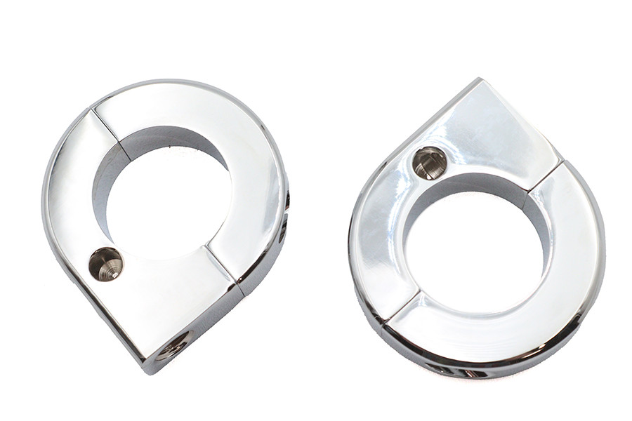 V-Twin - Chrome Universal Mount Clamp Set 1-1/8 inch