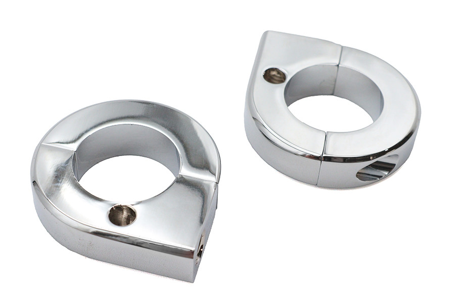 V-Twin - Chrome Universal Mount Clamp Set 1-1/8 inch