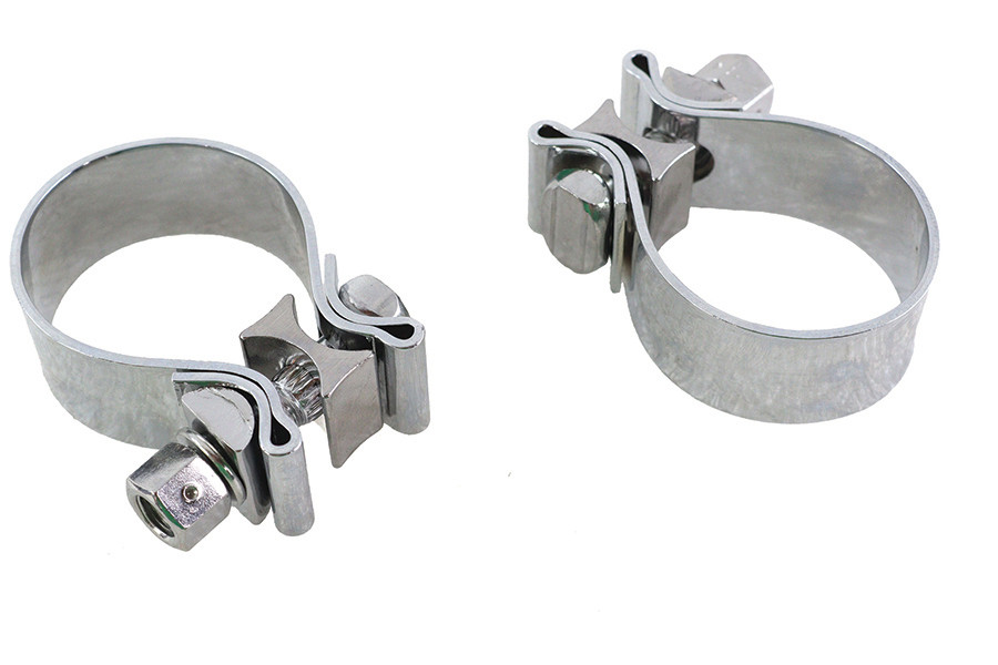 V-Twin - Chrome 1-7/8 inch Muffler End Clamp Set