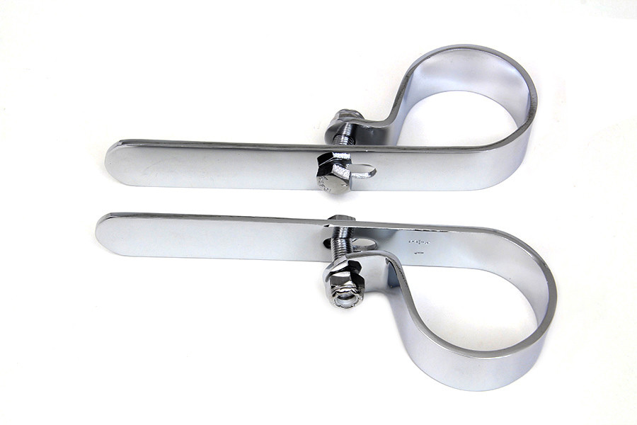 V-Twin #72987 - Chrome 1-3/4 inch Exhaust  inchP inch Clamp Set