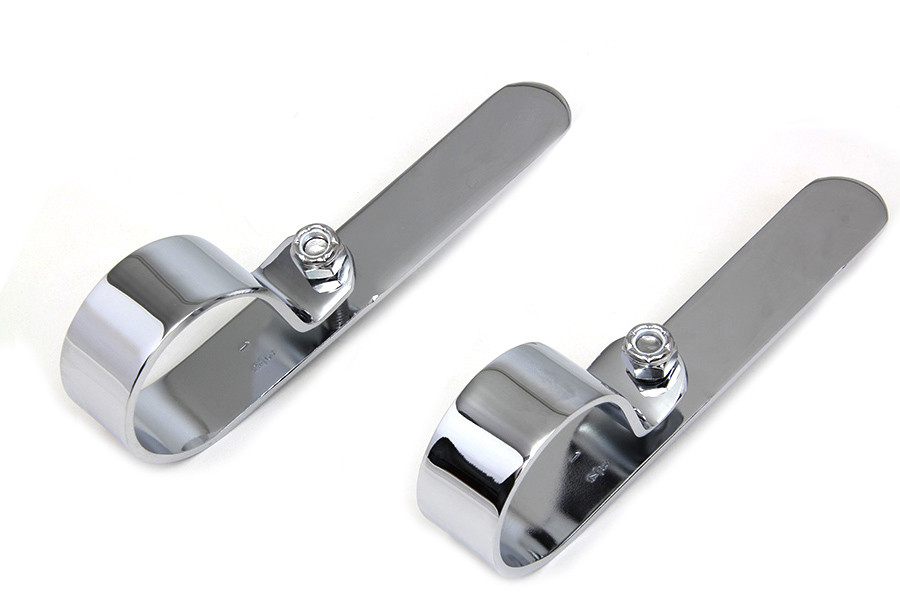 V-Twin #72987 - Chrome 1-3/4 inch Exhaust  inchP inch Clamp Set