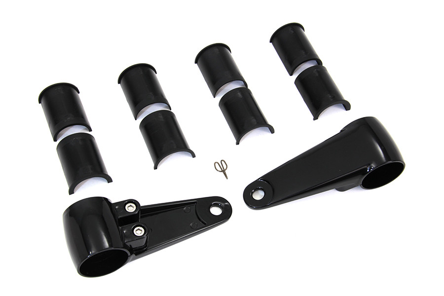 V-Twin #77685 - Side Mount Headlamp Bracket Kit Black
