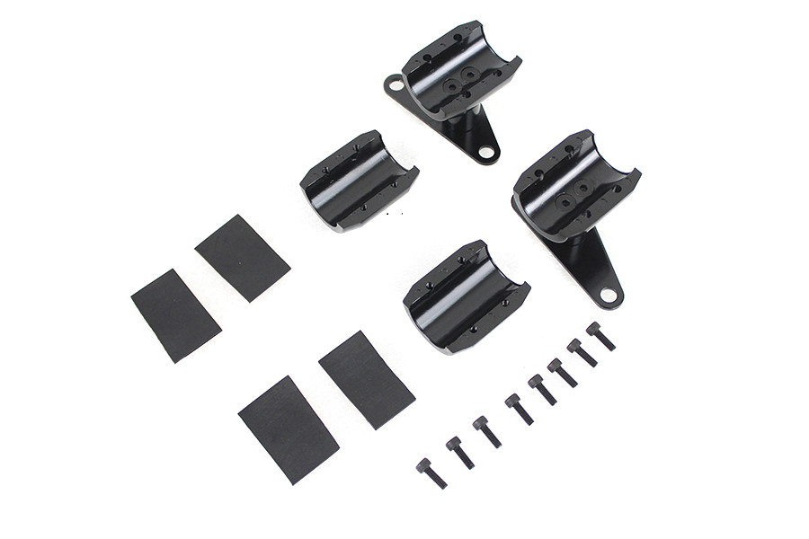 V-Twin #104-18 - Spring Fork Fender Black Mount Clamp Set