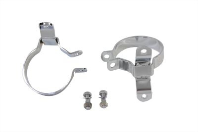 V-Twin #74689A - 3-1/4 inch Muffler Body Clamp Set Chrome