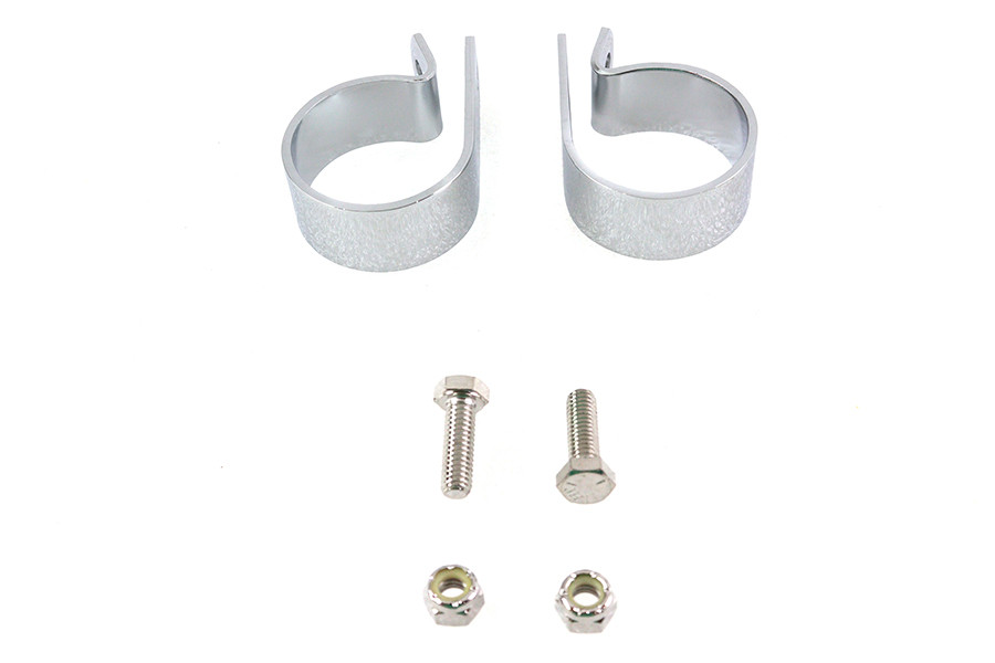 V-Twin #72872DA - Chrome 1-7/8 inch Exhaust Clamp Set