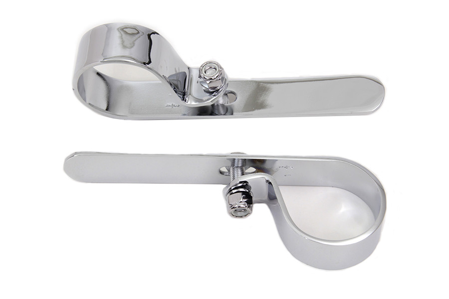 V-Twin #73006B - Chrome 1-3/4 inch Exhaust  inchP inch Clamp Set