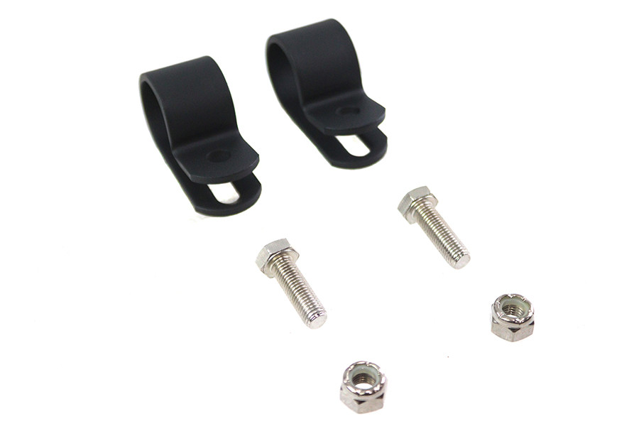 V-Twin #73006G - Black 1 inch Muffler Clamp Set