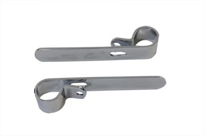 V-Twin #74019B - Chrome 1 inch Exhaust  inchP inch Clamp Set