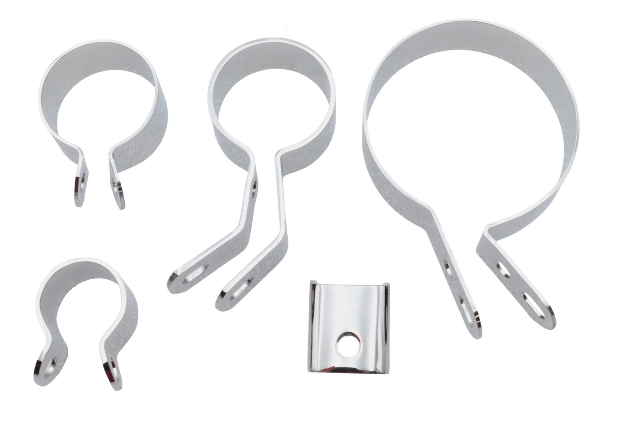 V-Twin #64216 - Chrome Exhaust Clamp Kit