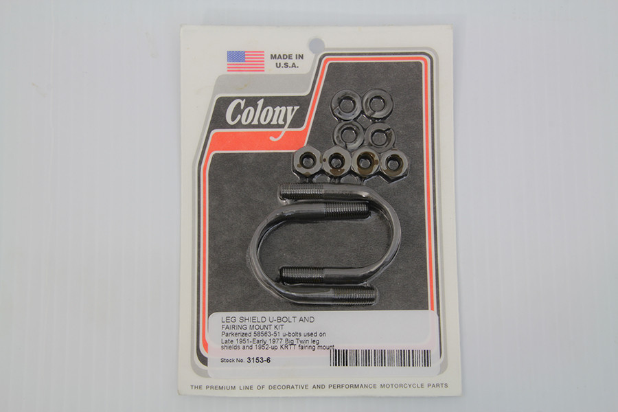 Colony - Leg Shield and Fairing U-Bolt Mount Kit Parkerized