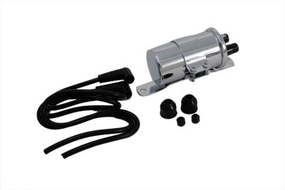 Volt Tech #19043 - Round Chrome 12 Volt Dual Coil with Bracket