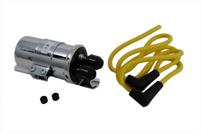Volt Tech #71908 - Round Chrome 6 Volt Dual Coil with Bracket