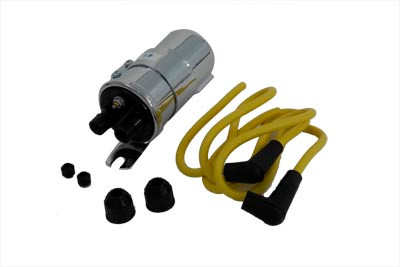 Volt Tech #71908 - Round Chrome 6 Volt Dual Coil with Bracket
