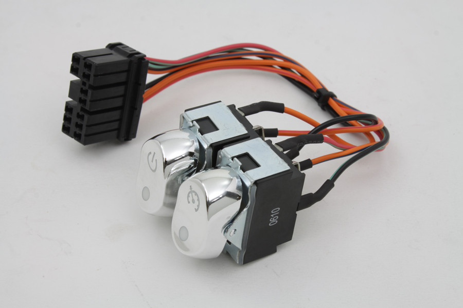 Volt Tech #85045 - Rocker Style Handlebar Switch Kit Chrome