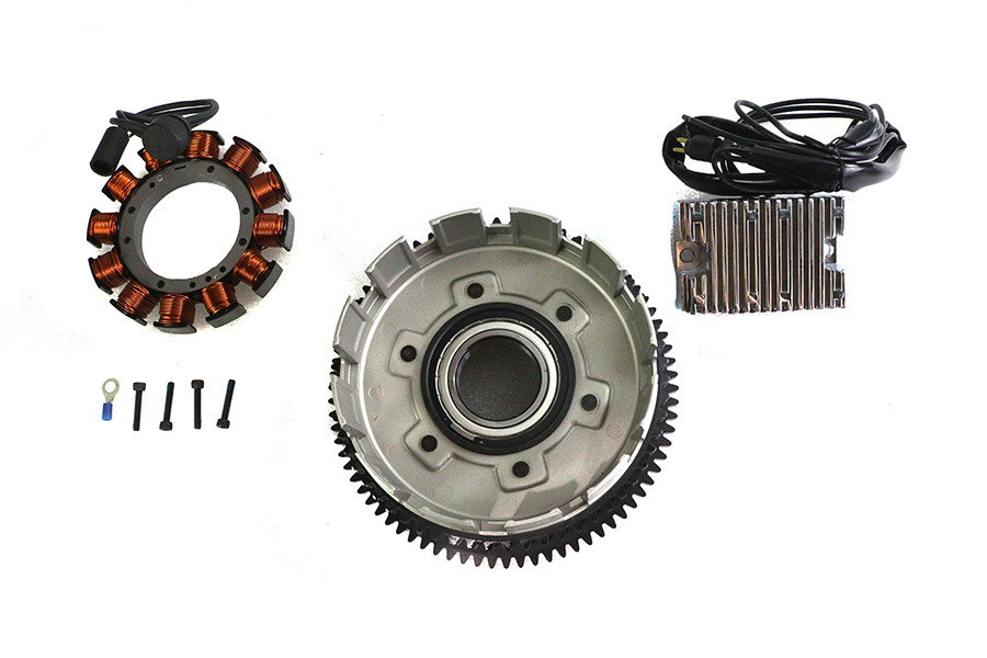Volt Tech - Alternator 19 Amp Charging System Kit Chrome